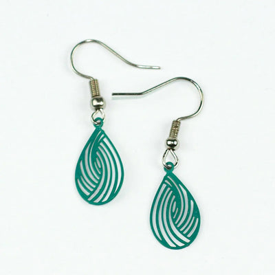 Filigree Teardrop Drops - 4 Colours