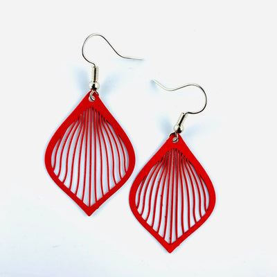 Filigree Teardrop Lined Drop Earings - 2 Colours