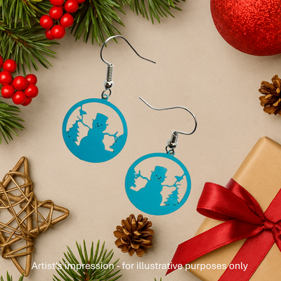 Filigree Christmas Drops - Snowman Sunbaked Lizard Jewellery & Gifts