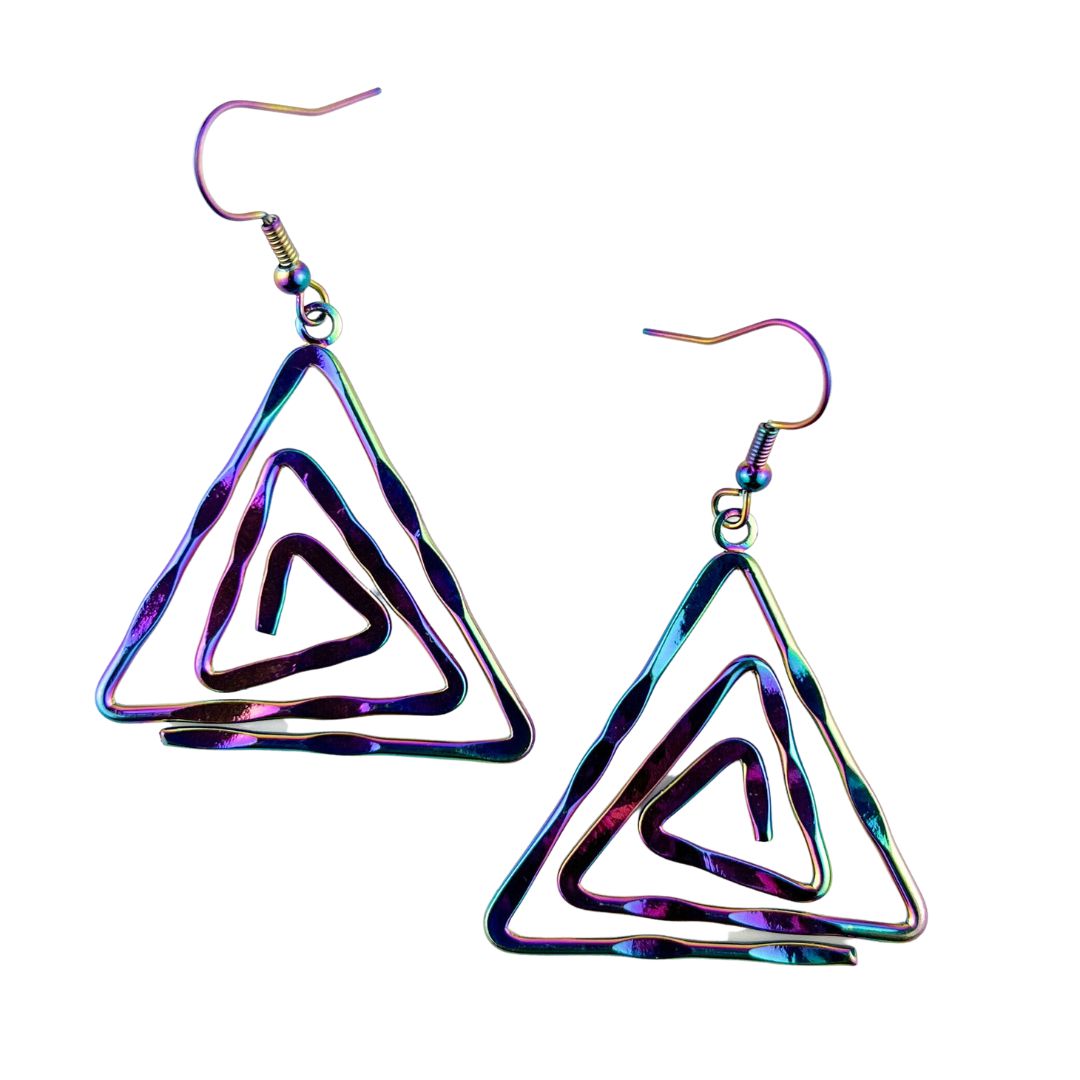 Geometric Iridescent Triangle Drops