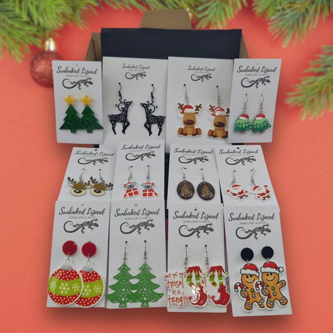 Gift Box - 12 Days of Christmas Dangles Sunbaked Lizard Jewellery & Gifts