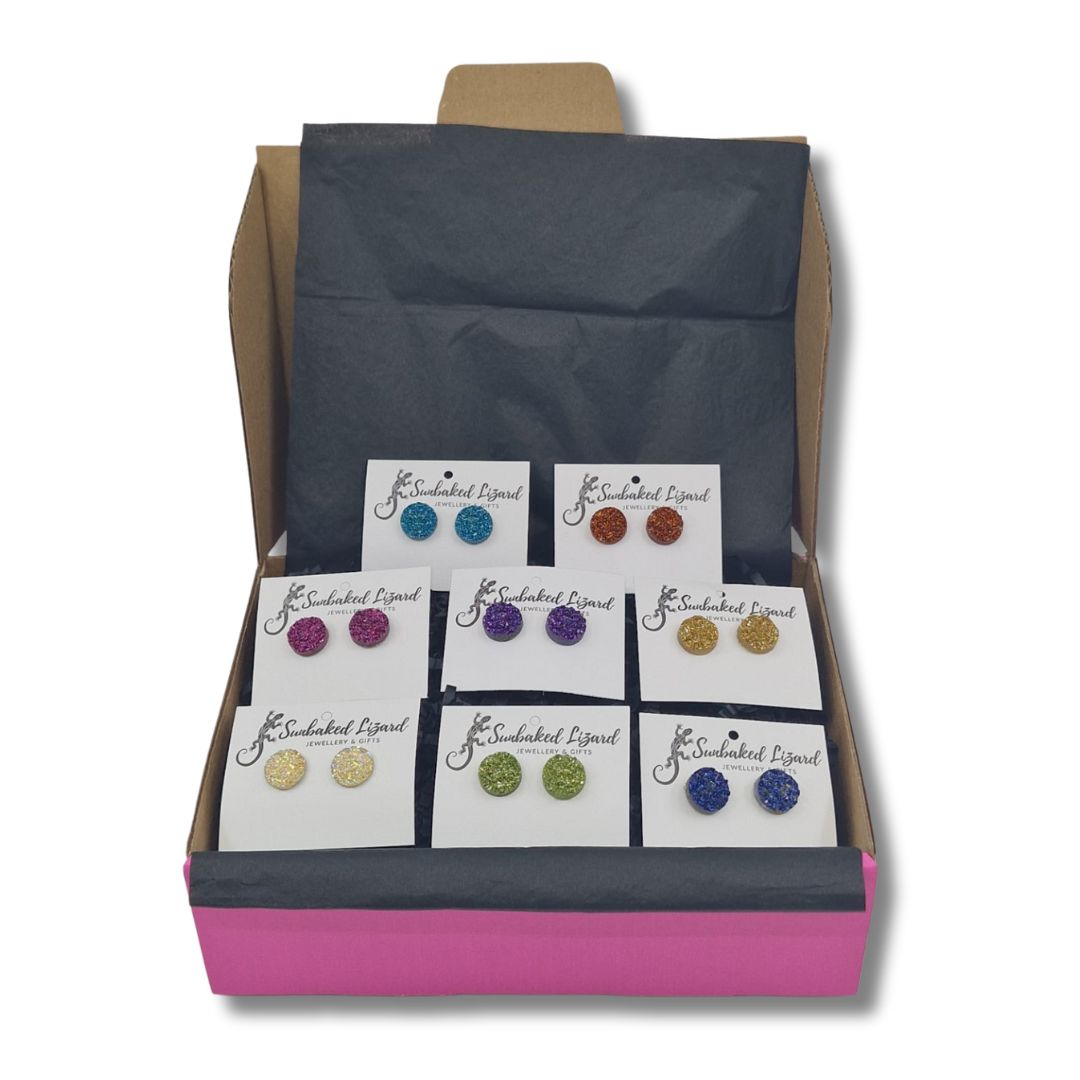 Gift Box - Sparkly studs Sunbaked Lizard Jewellery & Gifts
