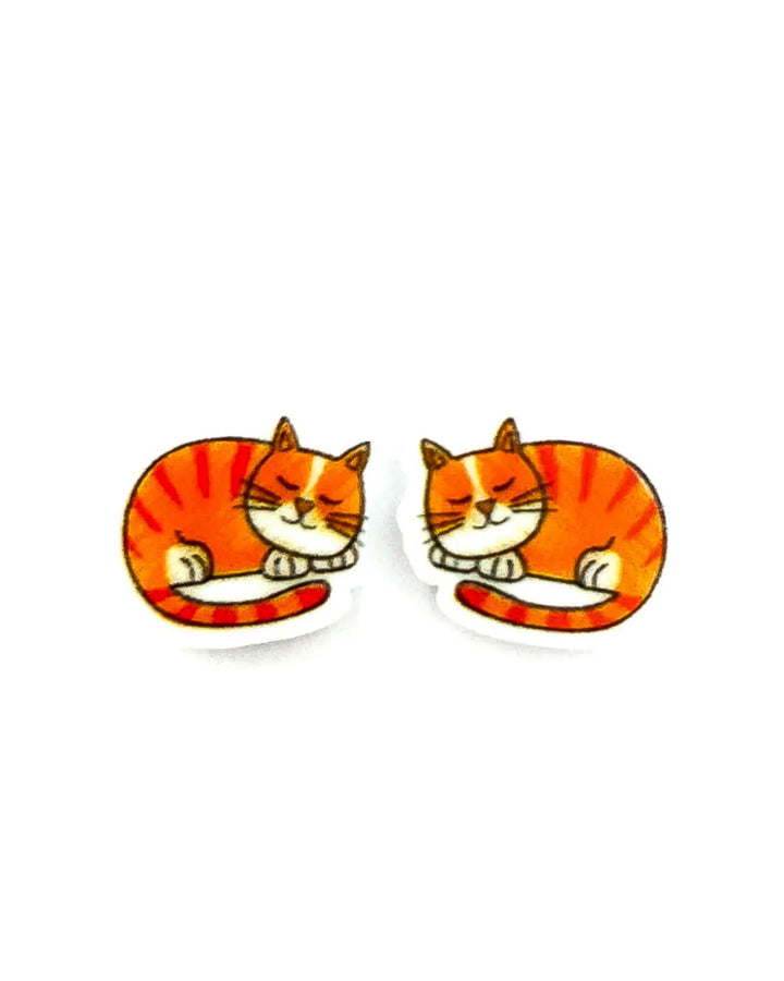Ginger Cat Studs Sunbaked Lizard Jewellery &amp; Gifts