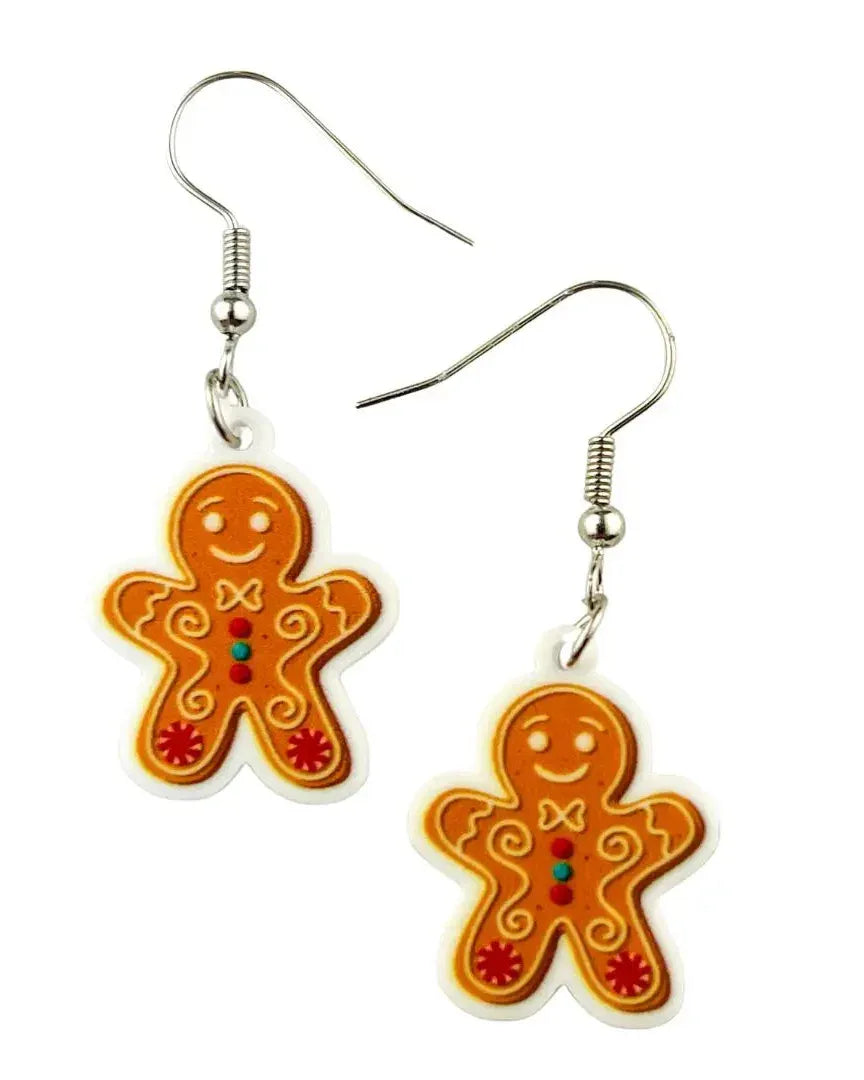 Gingerbread Man Christmas earrings Sunbaked Lizard Jewellery & Gifts