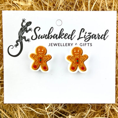 Gingerbread Man Studs Sunbaked Lizard Jewellery & Gifts