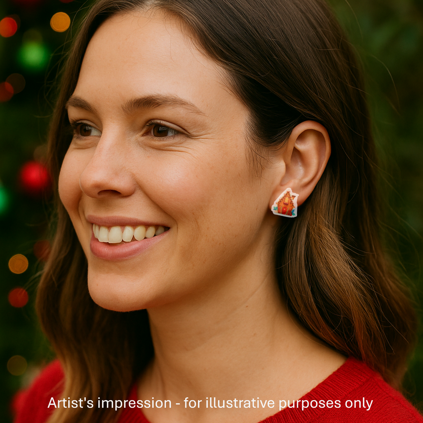 Gingerbread House Studs Sunbaked Lizard Jewellery & Gifts