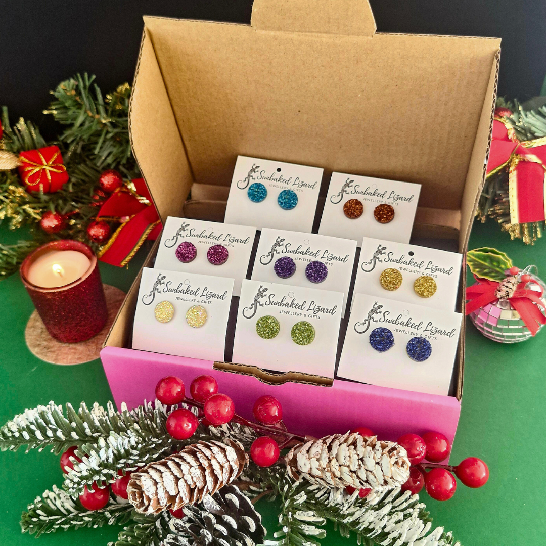 Gift Box - Sparkly studs Sunbaked Lizard Jewellery & Gifts