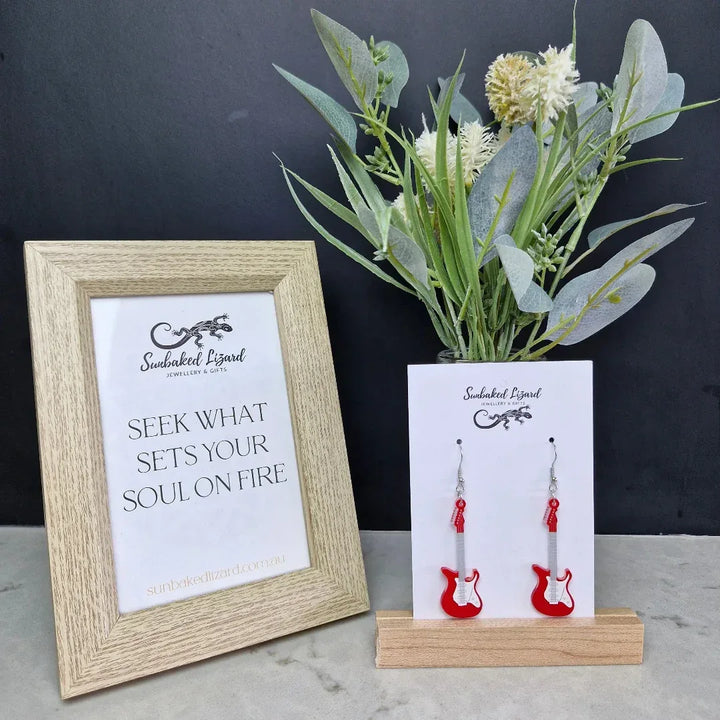 Guitar Earrings Sunbaked Lizard Jewellery &amp; Gifts