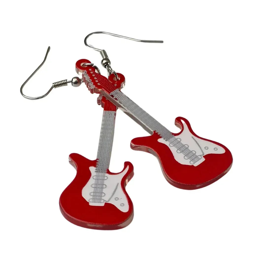 JOYID Personal Guitar Dangle Earrings - Musical Instrument Earrings For Women & Girls, Alloy & Resin, 1.3x3.5cm