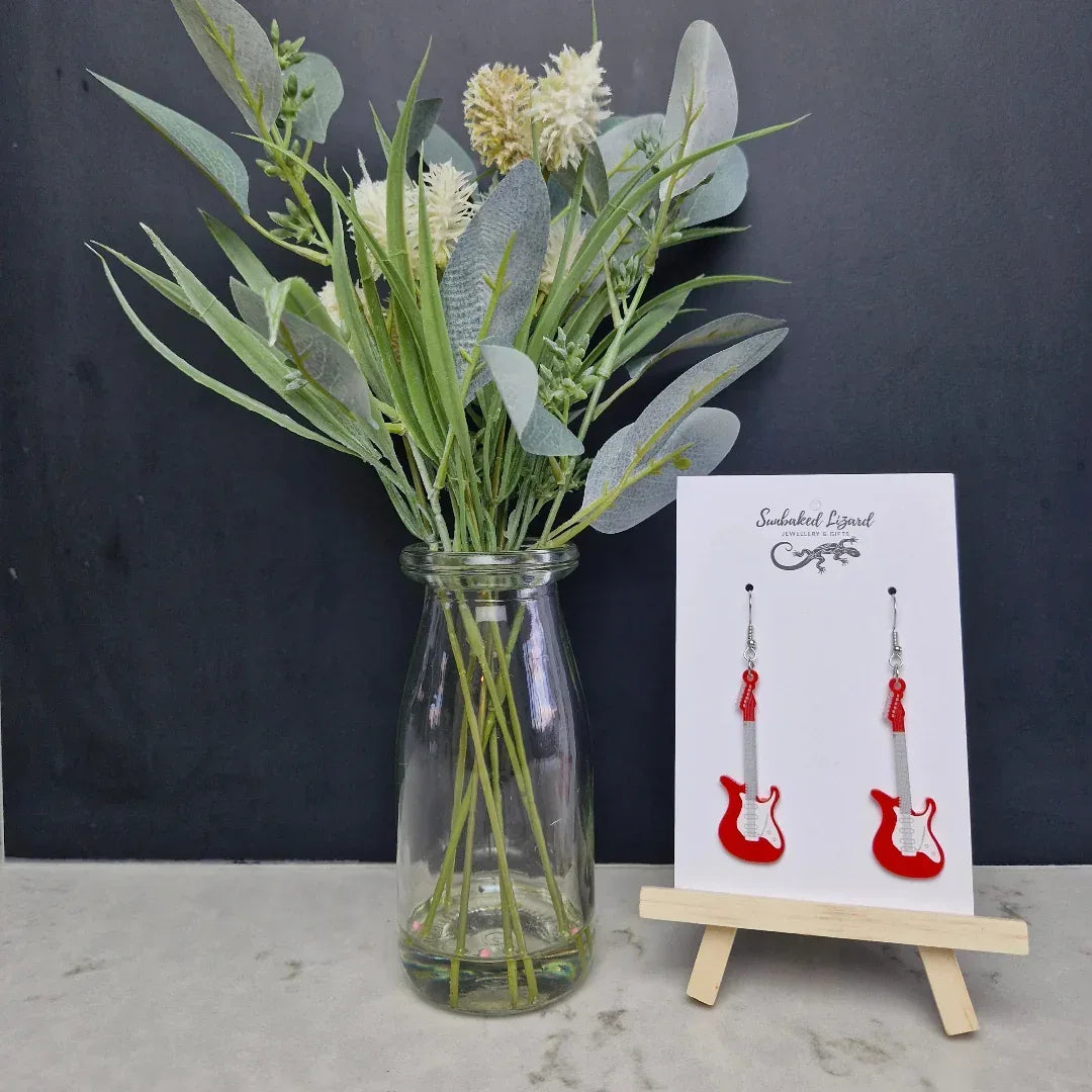 Guitar Earrings Sunbaked Lizard Jewellery &amp; Gifts