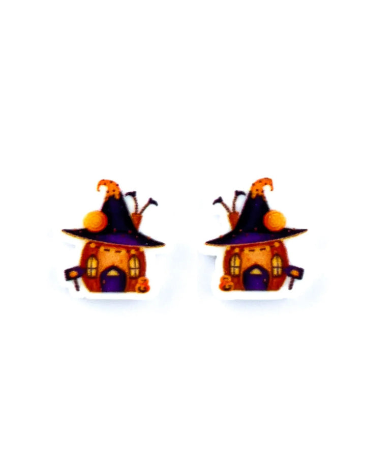 Halloween Pumpkin House Studs Sunbaked Lizard Jewellery &amp; Gifts
