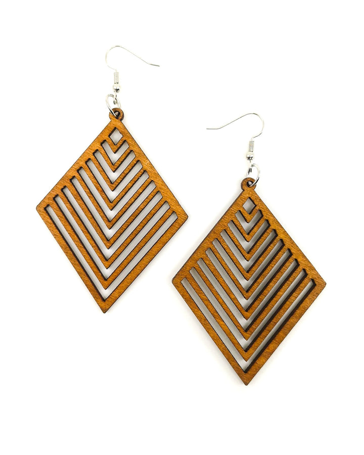 Izzy Timber Diamond Geometrical Earrings