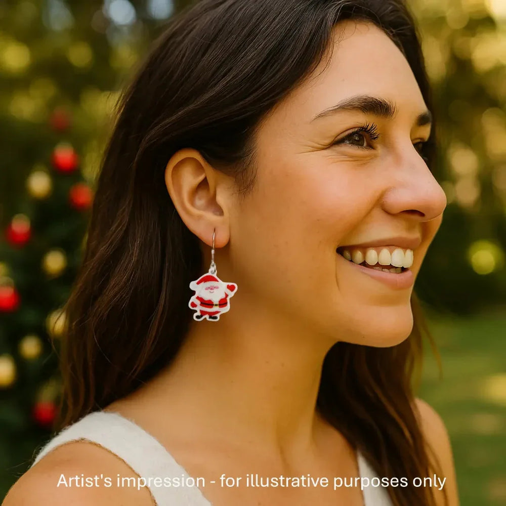 Jolly Santa Drop Earrings Sunbaked Lizard Jewellery & Gifts