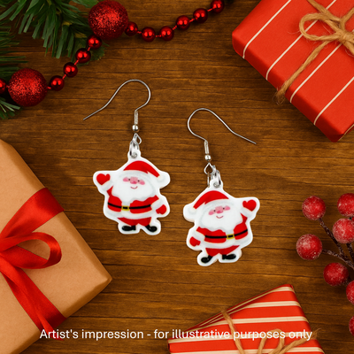 Jolly Santa Drop Earrings Sunbaked Lizard Jewellery & Gifts