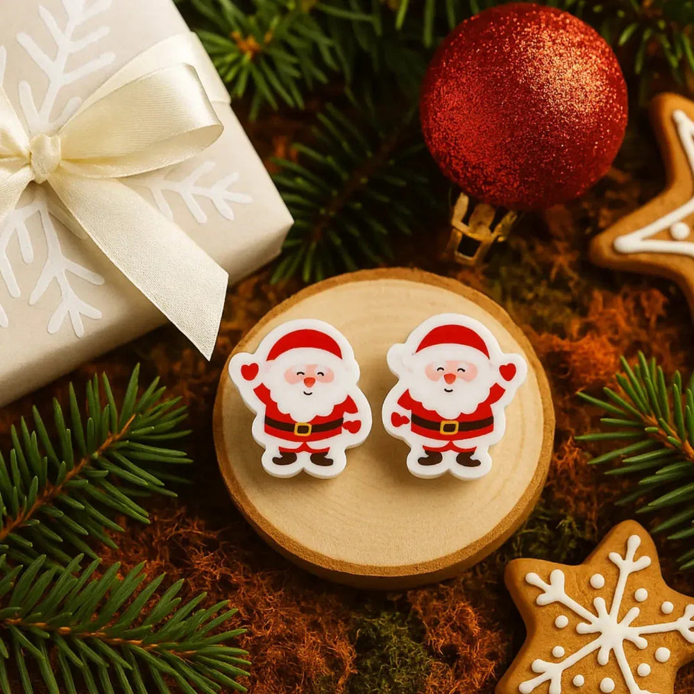 Jolly Santa Studs Sunbaked Lizard Jewellery & Gifts