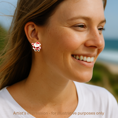 Jolly Santa Studs Sunbaked Lizard Jewellery & Gifts