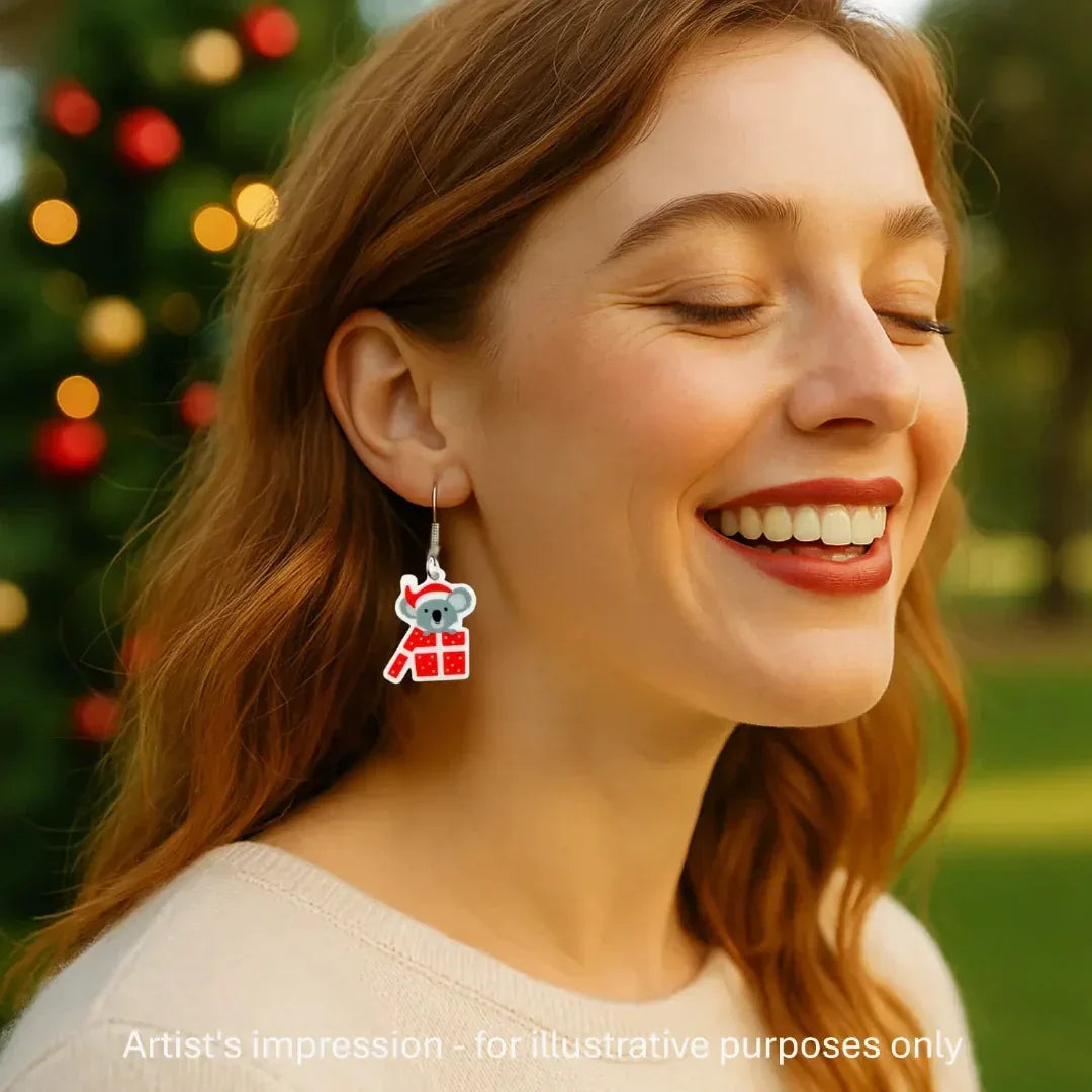 Koala Christmas Gift Drop Earrings Sunbaked Lizard Jewellery &amp; Gifts