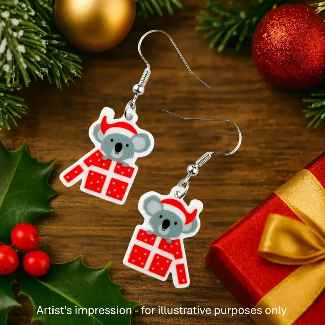 Koala Christmas Gift Drop Earrings Sunbaked Lizard Jewellery &amp; Gifts
