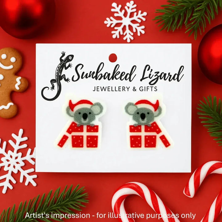 Koala Christmas Gift Studs Sunbaked Lizard Jewellery &amp; Gifts