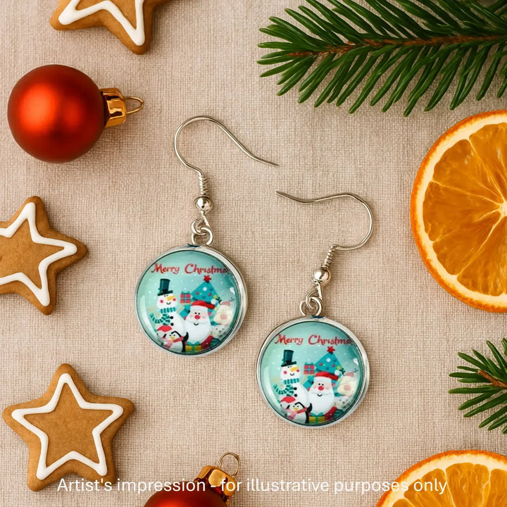 Merry Christmas Snowman Drops Sunbaked Lizard Jewellery &amp; Gifts