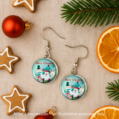 Merry Christmas Snowman Drops Sunbaked Lizard Jewellery & Gifts