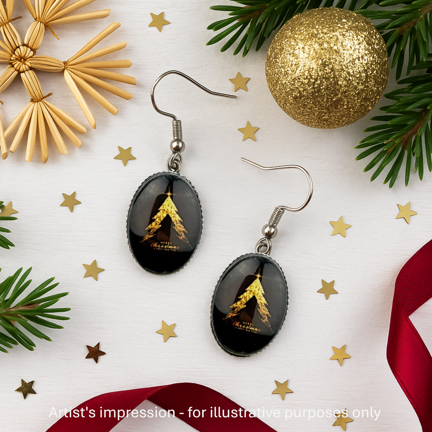 Merry Christmas Tree Drops Sunbaked Lizard Jewellery & Gifts