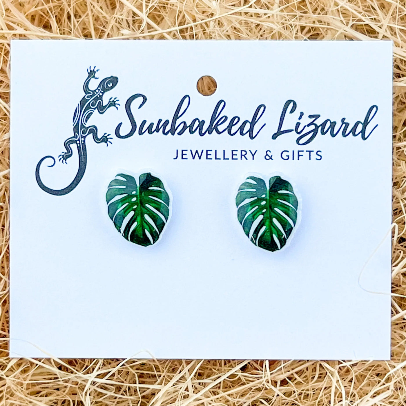 Monstera Leaf Studs