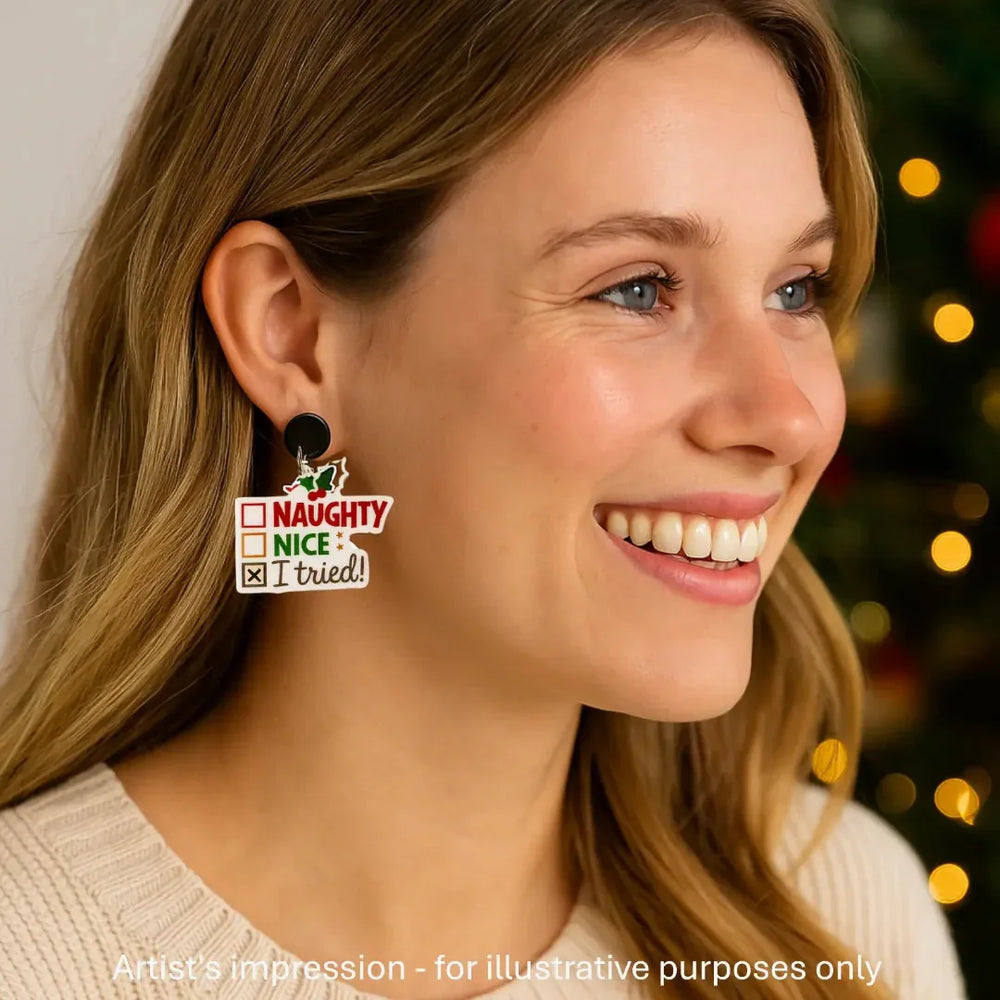 Naughty And Nice List Drop Earrings Sunbaked Lizard Jewellery & Gifts
