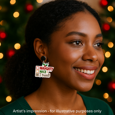 Naughty And Nice List Drop Earrings Sunbaked Lizard Jewellery & Gifts