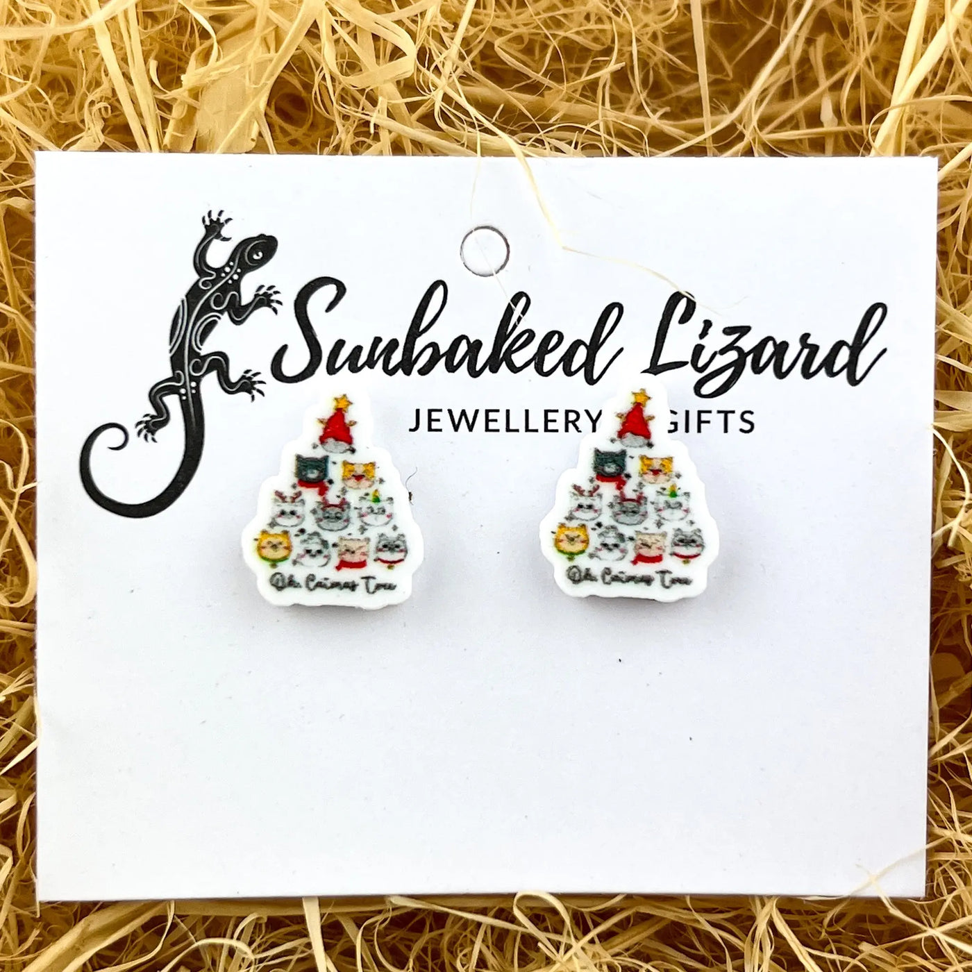 Oh Christmas Tree Cat Studs