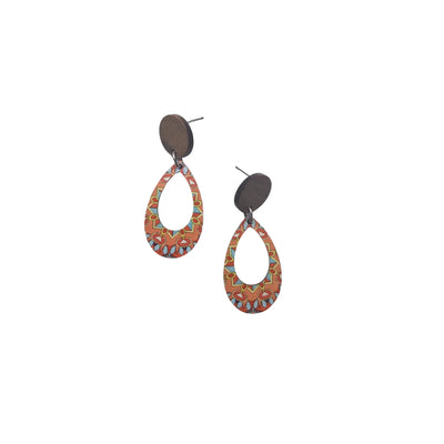 Pastel Kaleidoscope Oval Timber Drops - 4 Colours Sunbaked Lizard Jewellery & Gifts