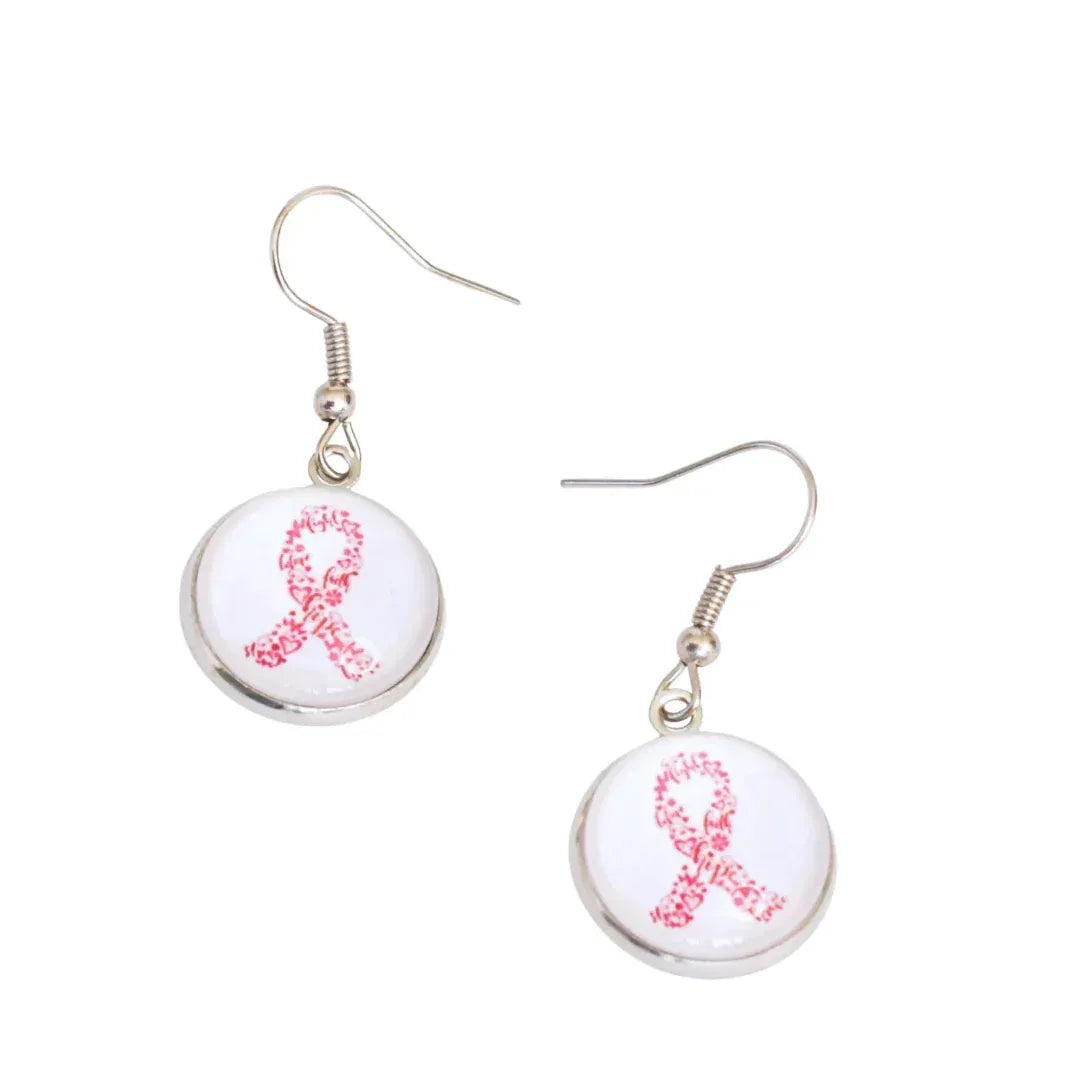 Pink Ribbon Drops Sunbaked Lizard Jewellery & Gifts