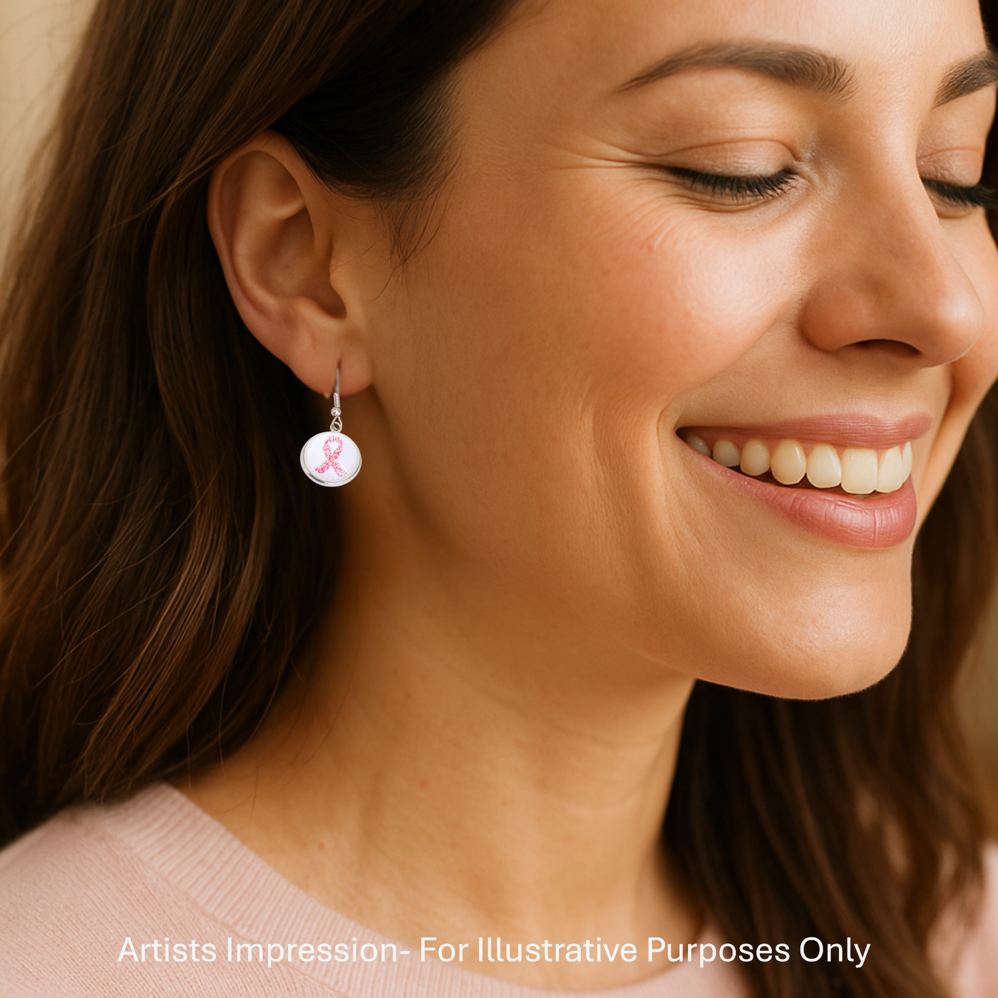 Pink Ribbon Drops Sunbaked Lizard Jewellery & Gifts