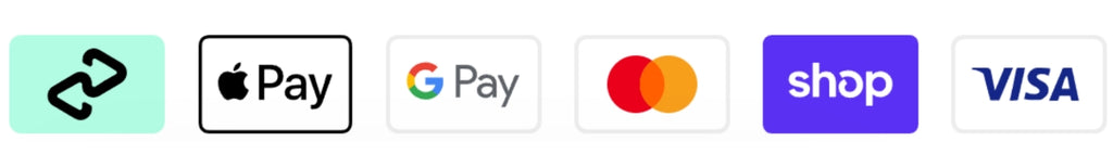 Set of payment icon logos including Apple Pay, Google Pay, Mastercard, Shop, Visa, and a custom icon.