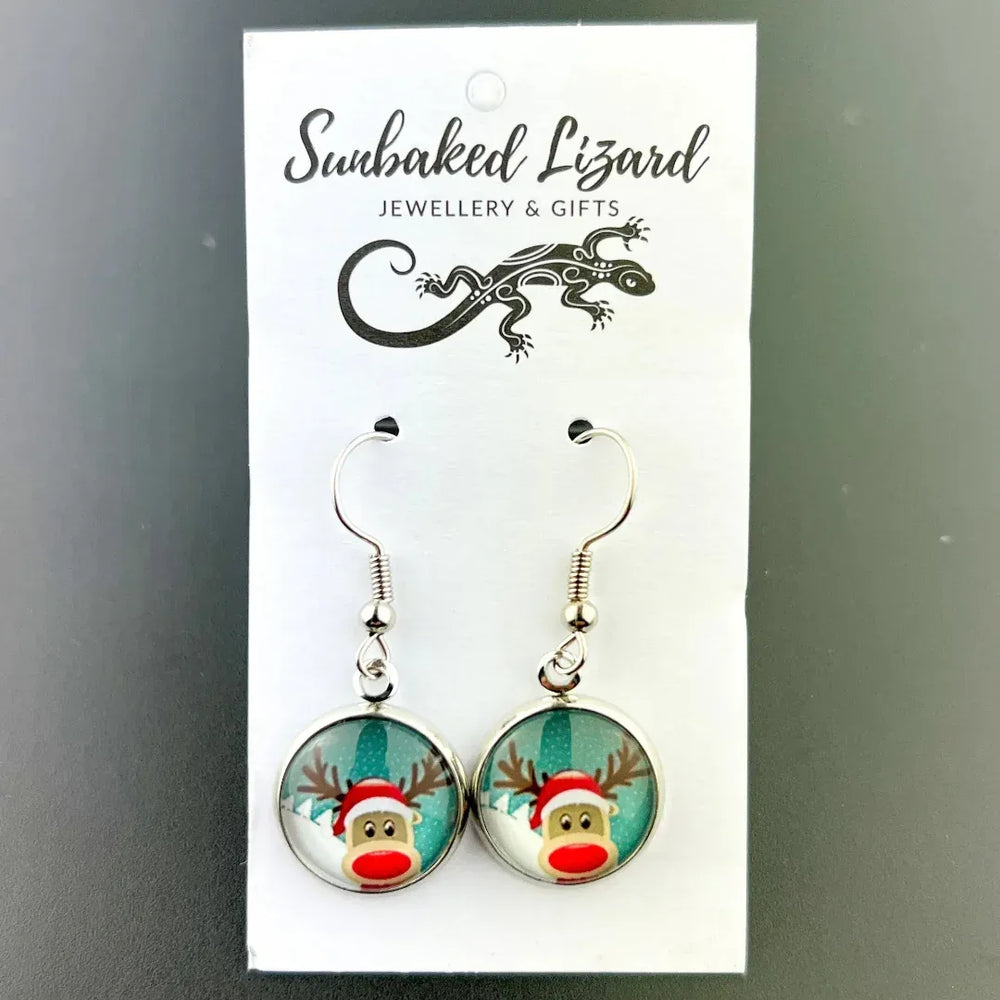 Reindeer Drop Earrings Sunbaked Lizard Jewellery & Gifts