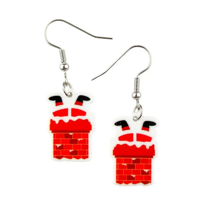 Santa in the Chimney Drop Earrings Sunbaked Lizard Jewellery & Gifts