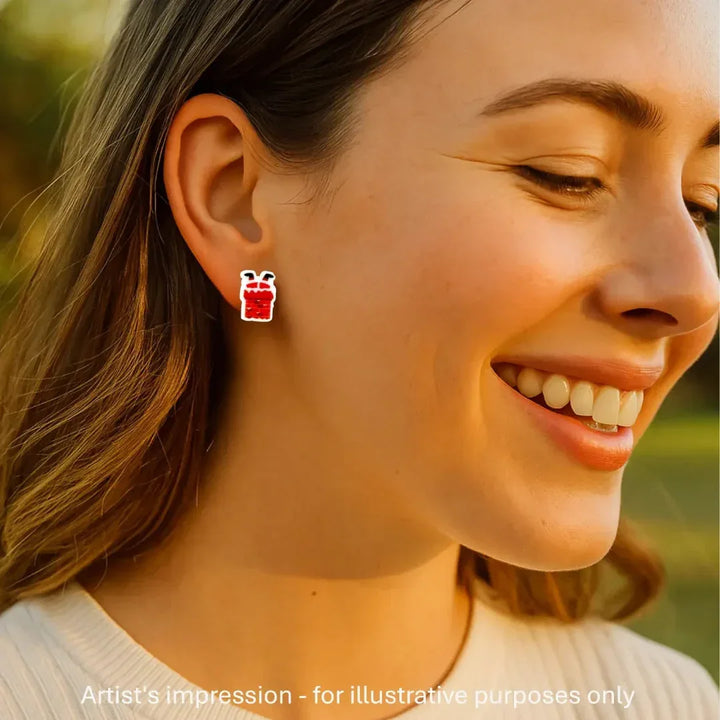 Santa in the Chimney Studs Sunbaked Lizard Jewellery &amp; Gifts