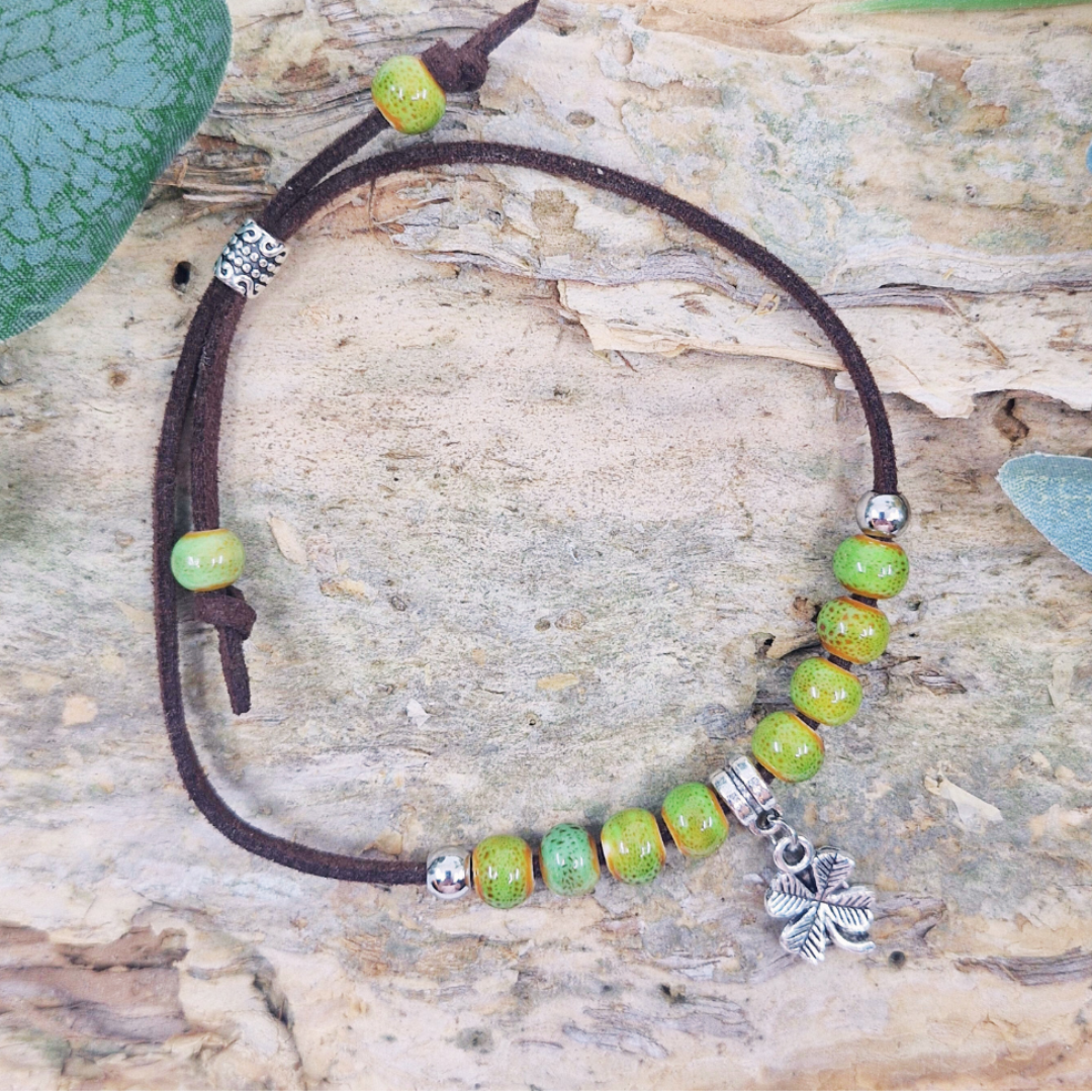 Shamrock Charm Bracelet Sunbaked Lizard Jewellery & Gifts