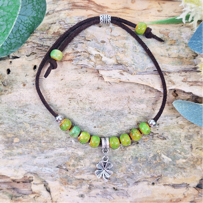 Shamrock Charm Bracelet Sunbaked Lizard Jewellery & Gifts