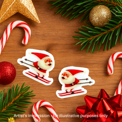 Skiing Santa Studs Sunbaked Lizard Jewellery & Gifts