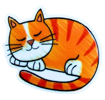 Sleeping Ginger Cat Brooch