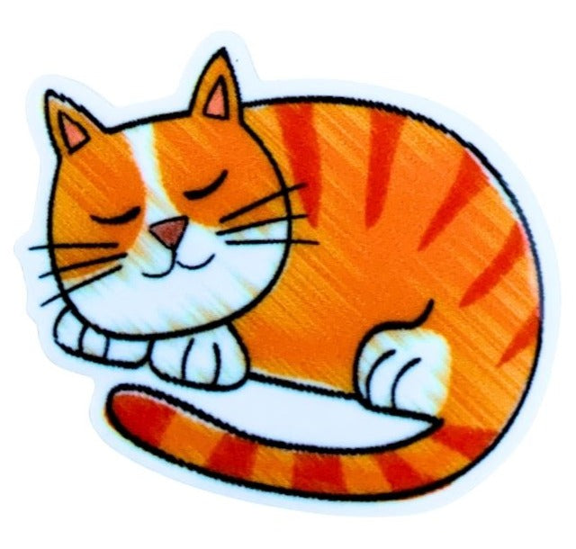 Sleeping Ginger Cat Brooch