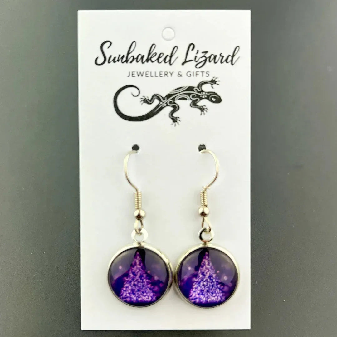 Sparkling Purple Christmas Tree Drops Sunbaked Lizard Jewellery &amp; Gifts