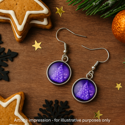 Sparkling Purple Christmas Tree Drops Sunbaked Lizard Jewellery & Gifts