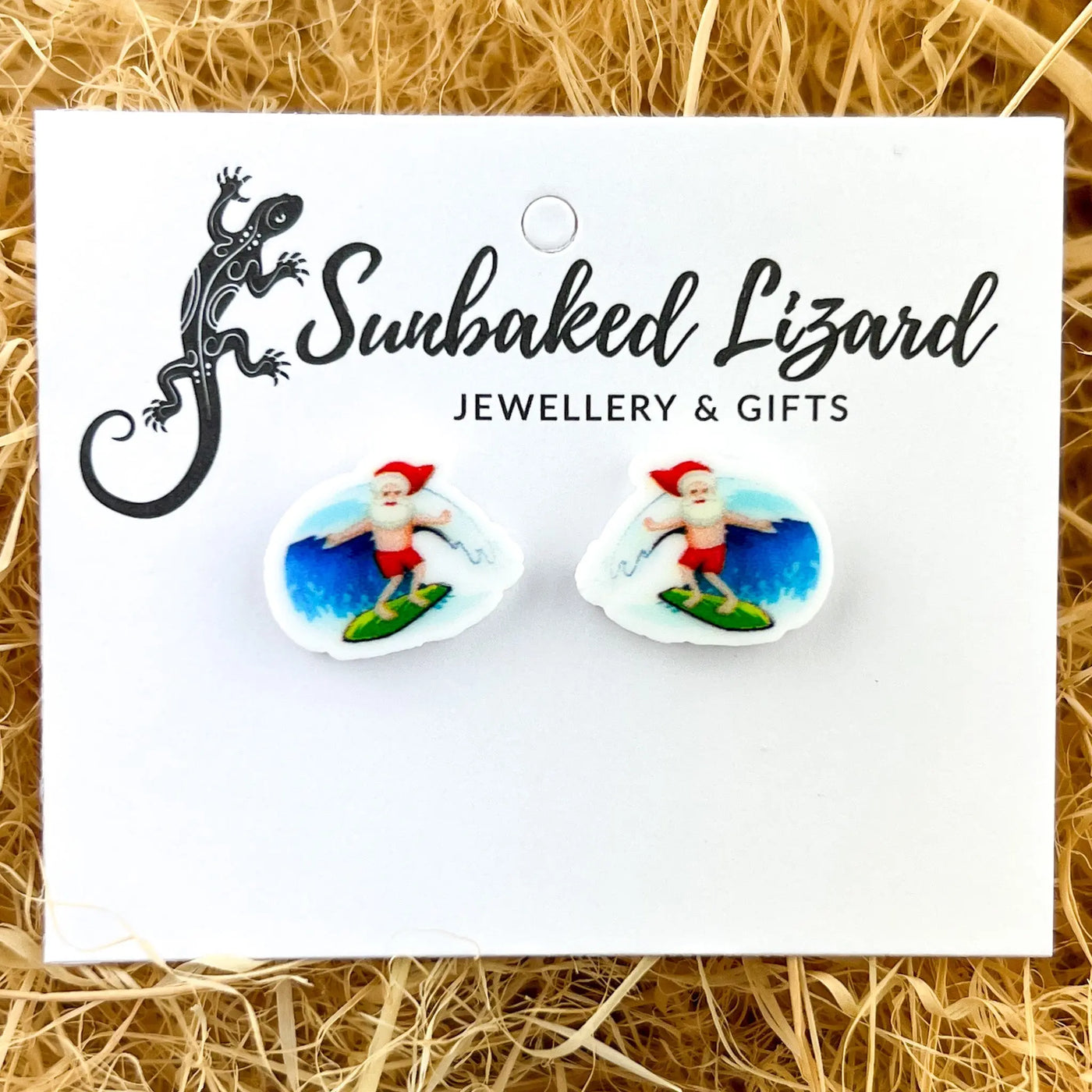 Surfing Santa Studs