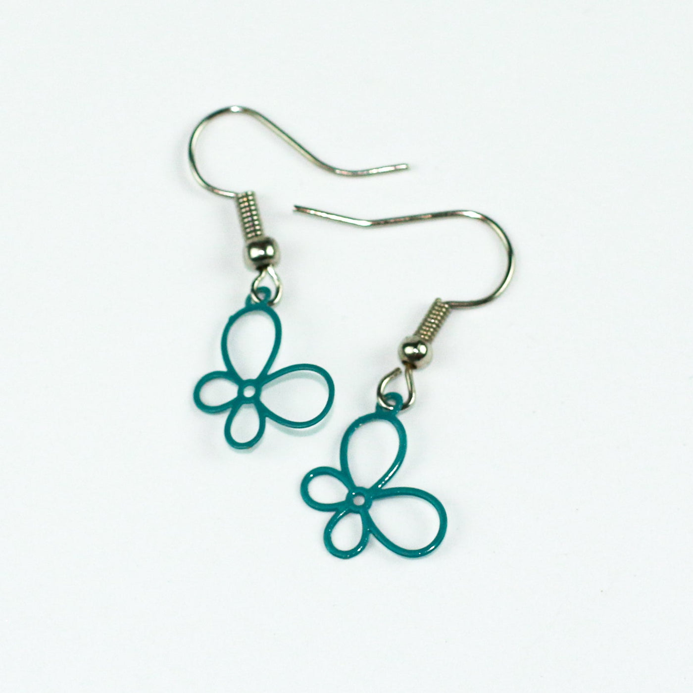 Teal Filigree Butterfly Drops