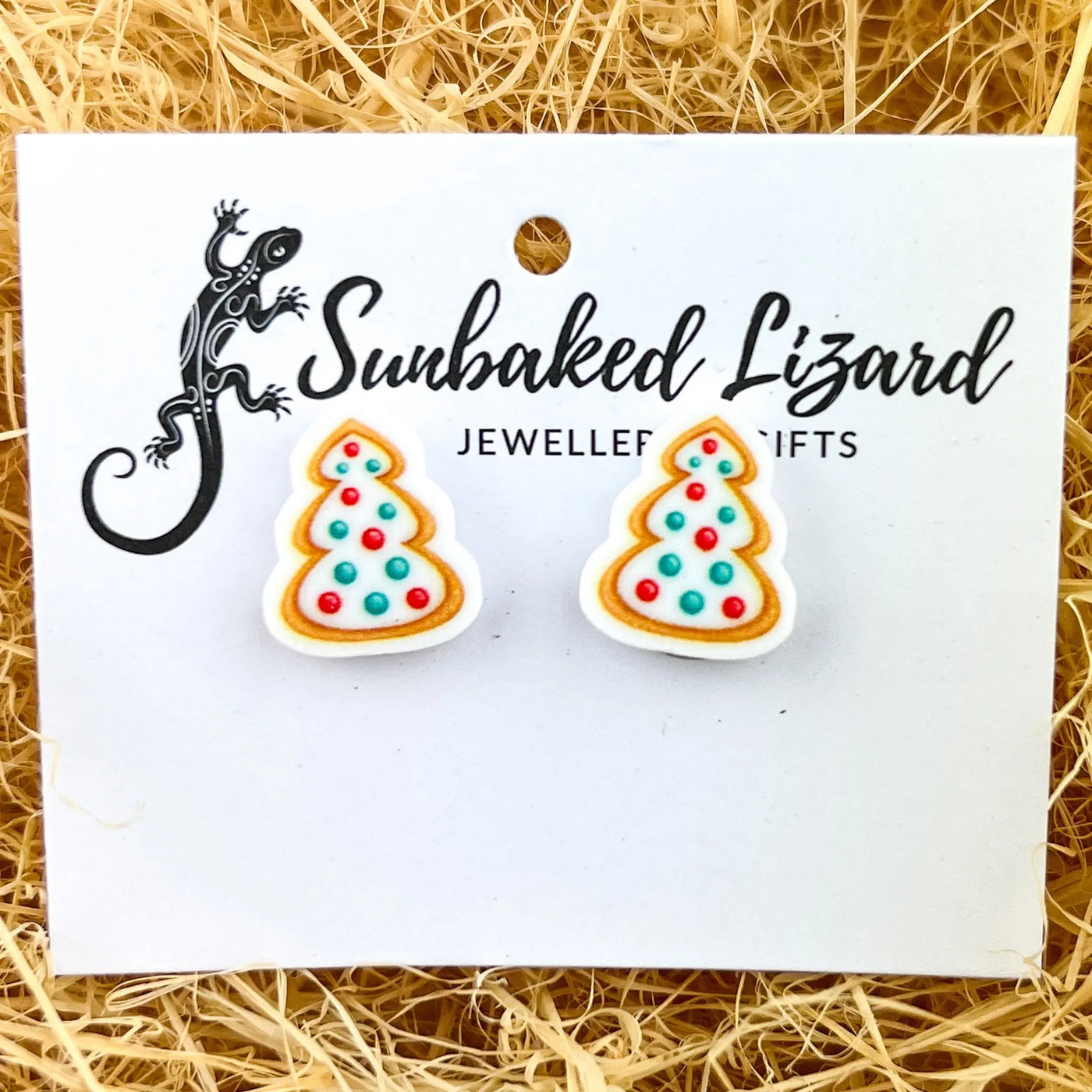 White Christmas Tree Cookie Studs