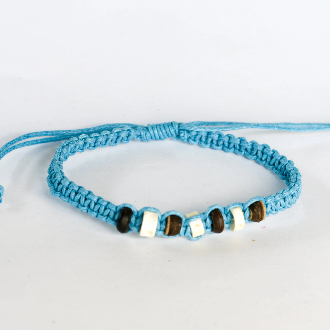 Wood and Bone Beaded Bracelet- 7 Colours