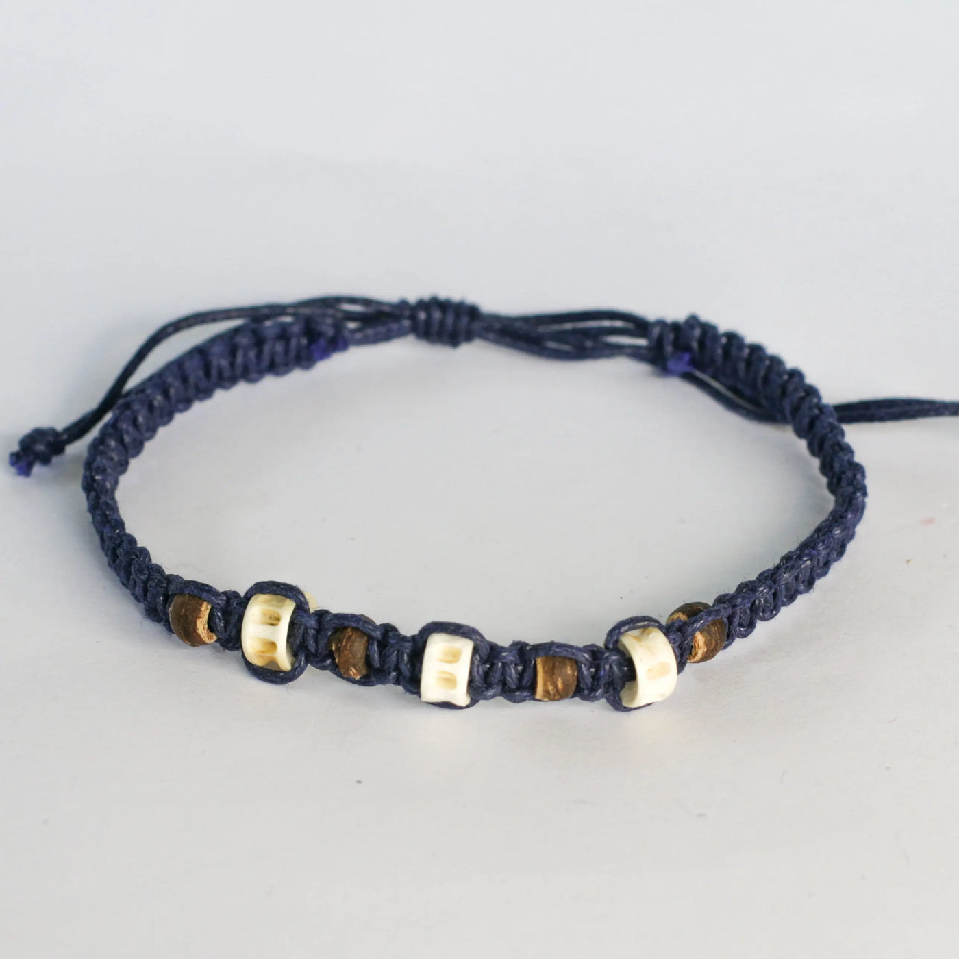 Wood and Bone Beaded Bracelet- 7 Colours