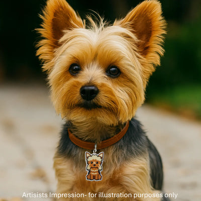 Yorkie Dog Collar Charm Sunbaked Lizard Jewellery & Gifts